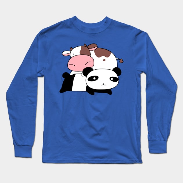 Little Cow and Panda Long Sleeve T-Shirt by saradaboru